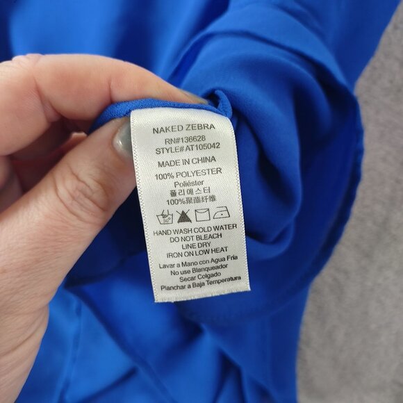 Naked‎ Zebra Womens Blue Tank Top M Streetwear Sleeveless Casual Minimalist Top - Picture 9 of 10